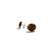 Dark Brown Tiger's Eye Cabochon and Silver Stud Earrings